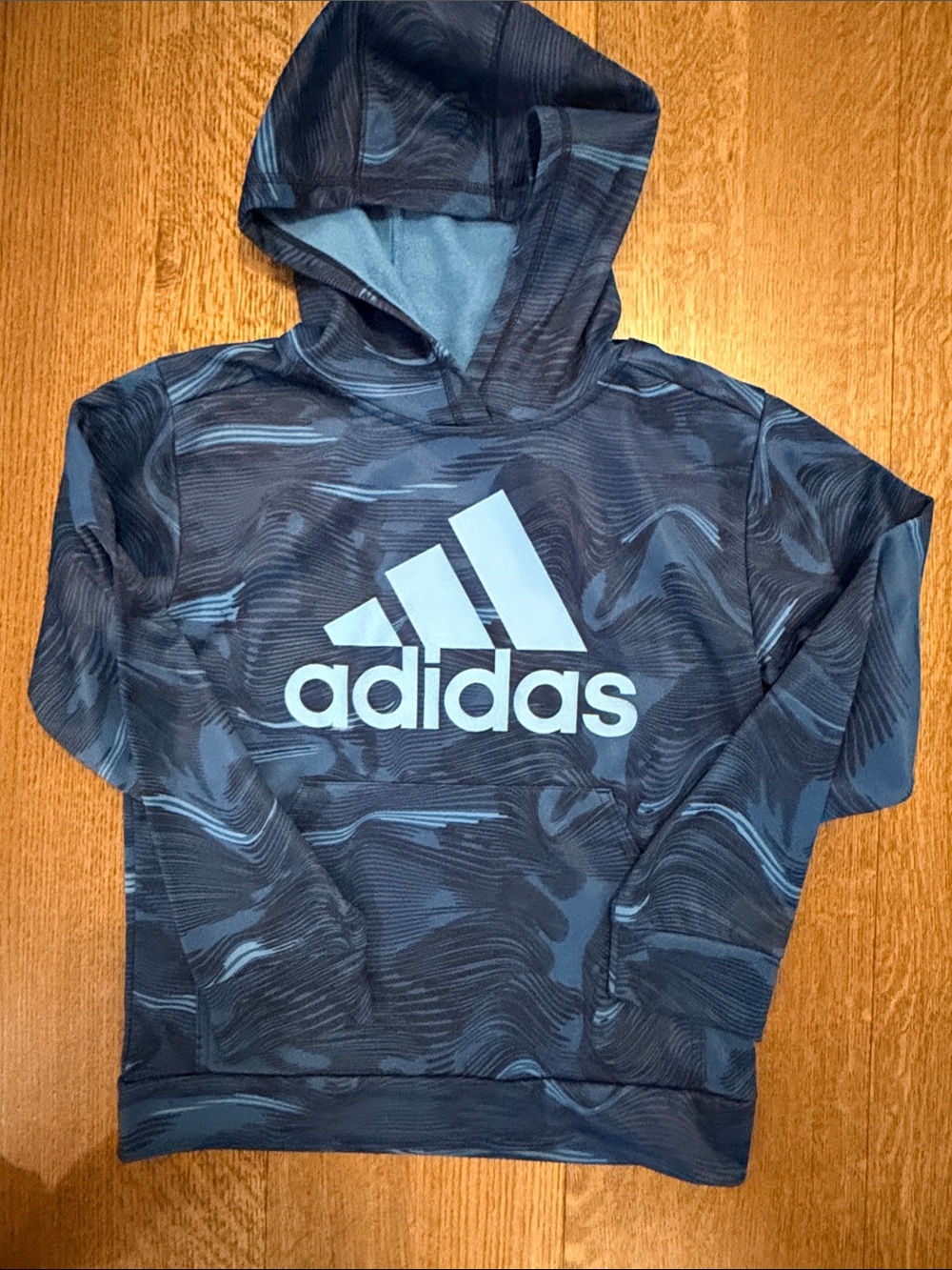 adidas Navy & Light Blue Logo Pullover Hoodie